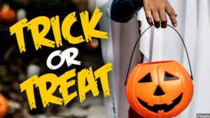 Overflowing candy bags after a successful trick or treating night