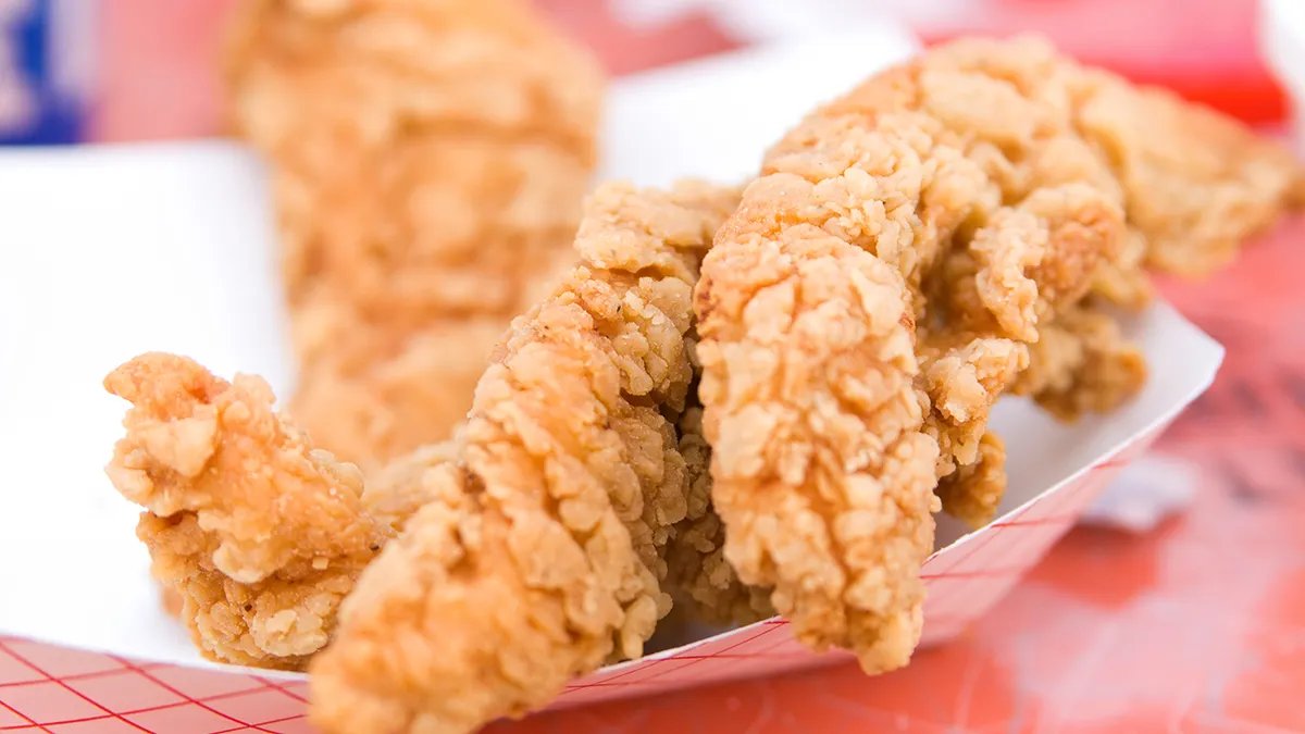 Close-up of crispy Korean fried chicken wings