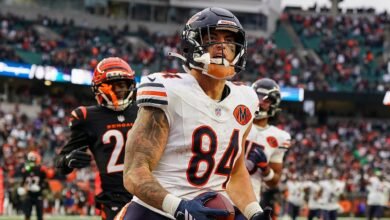 Bears' Colston Loveland bounces off 2 defenders to score clutch TD for win over Bengals