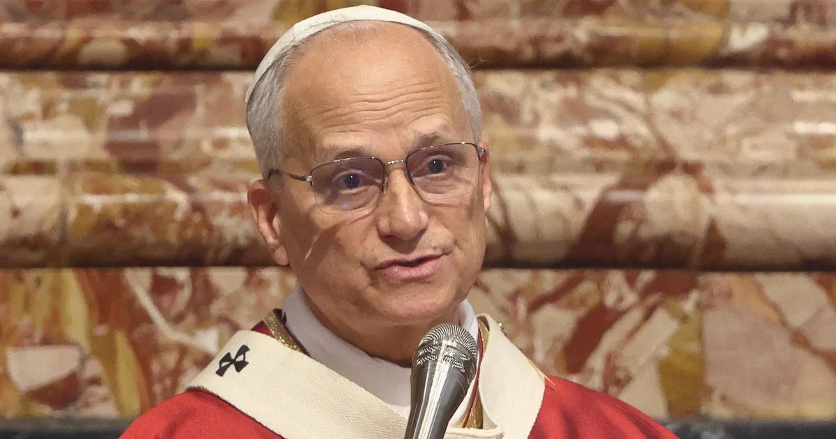 Pope Leo addressing the press in Castel Gandolfo