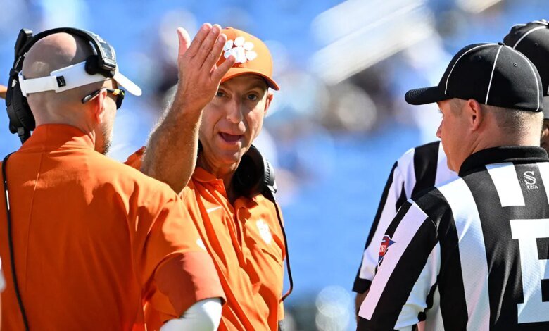 Clemson's Dabo Swinney still hot under the collar over officiating, says refs need to be held accountable