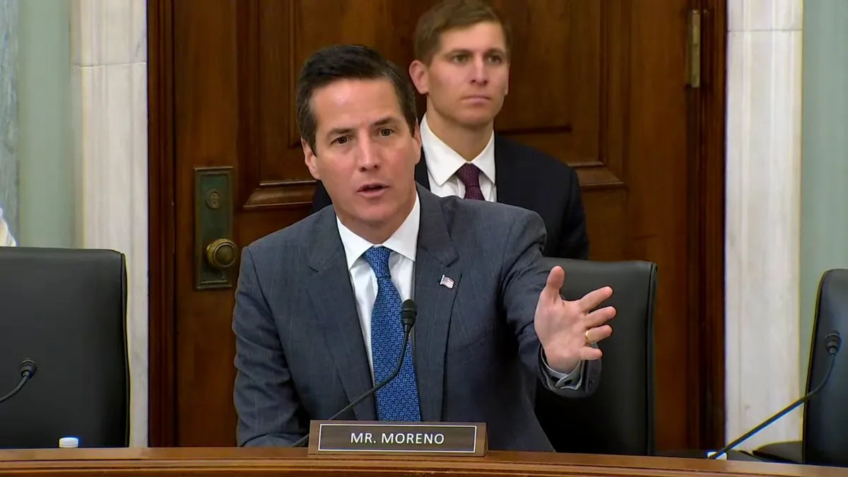 Senator Bernie Moreno speaking at a hearing