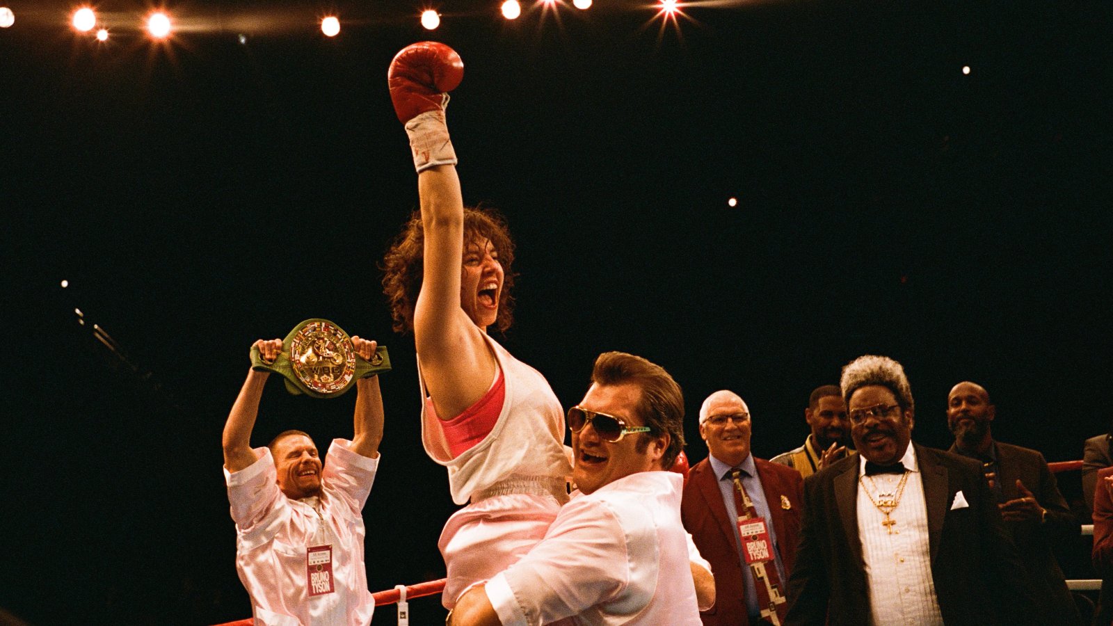 Sydney Sweeney as Christy Martin, showcasing her transformation for the role.