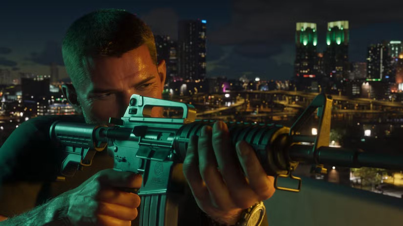 A detailed screenshot from the GTA 6 trailer, showing the vibrant Vice City landscape, highlighting the ambition.