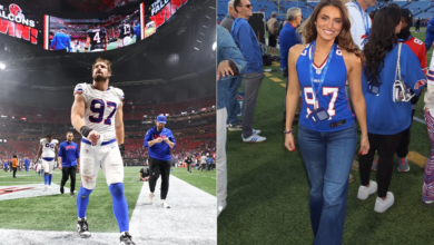 Love, glamour, and sensuality on the sidelines of Hard Rock Stadium with Joey Bosa's fiancée, Amanda Kassdikian