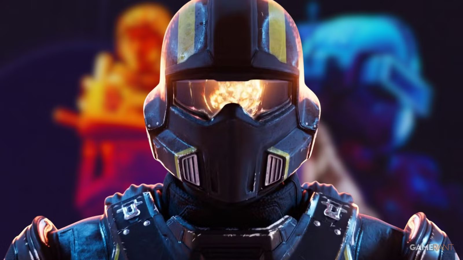 A grand cinematic shot of 'Starfall Tactics' spaceship fleet engaging in combat amidst a nebula.