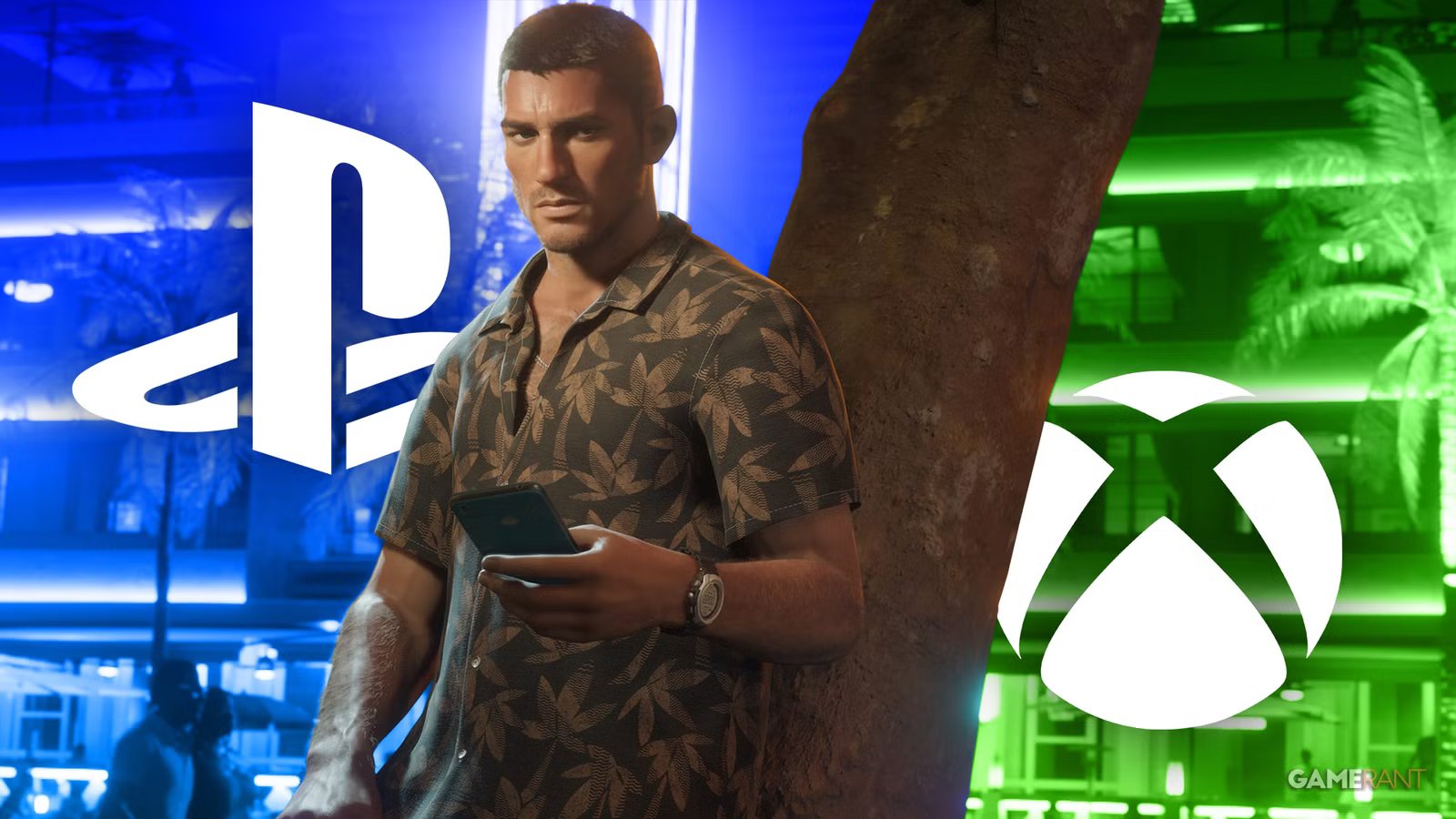 A promotional image featuring the iconic Grand Theft Auto VI logo against a vibrant Vice City backdrop, hinting at the game's massive scale.