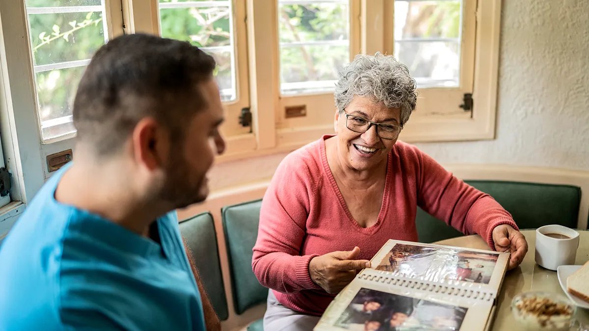 A diverse group of elderly people participating in a cognitive engagement activity, highlighting active aging and brain health.