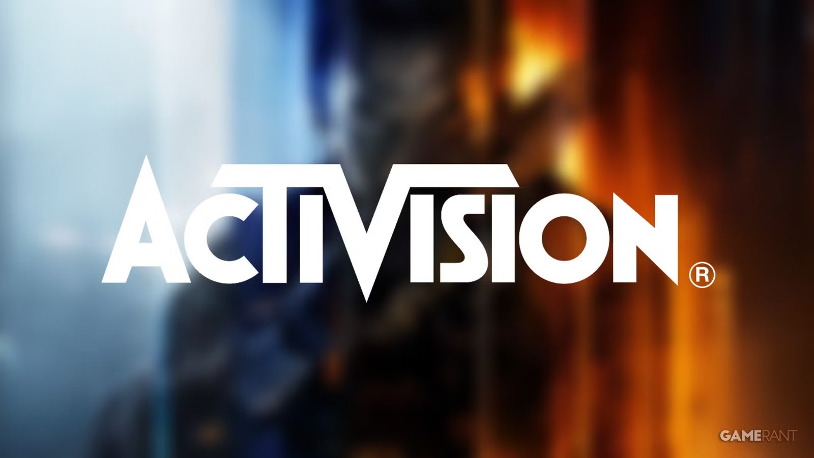 Activision headquarters sign at night.
