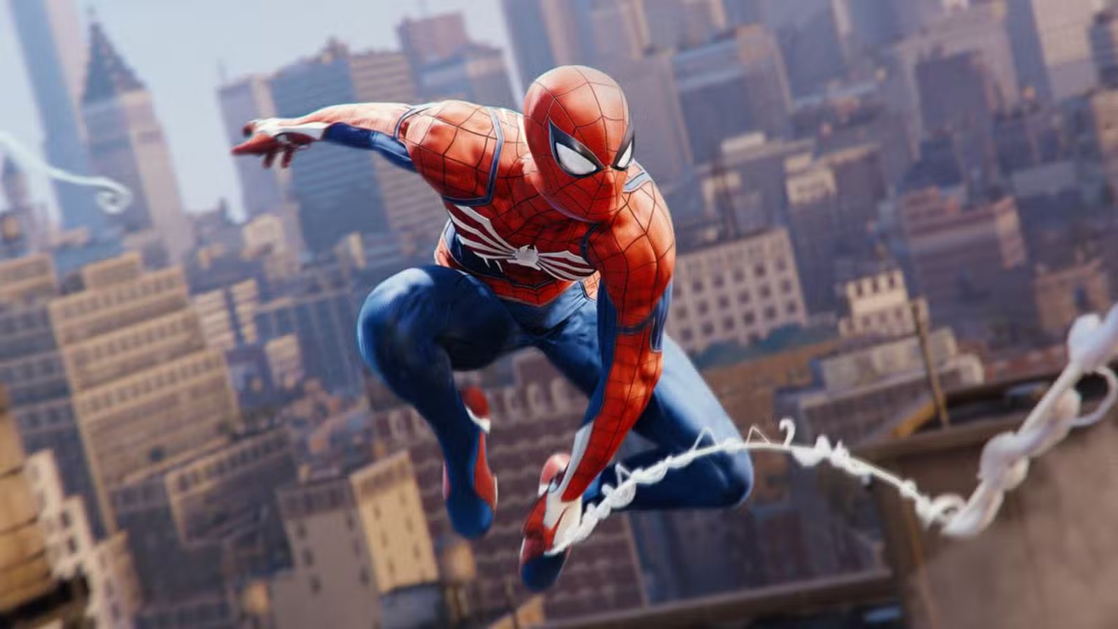 A gaming PC setup with multiple monitors displaying a high-fidelity game.