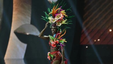 Miss Jamaica falls off Miss Universe stage in shocking video