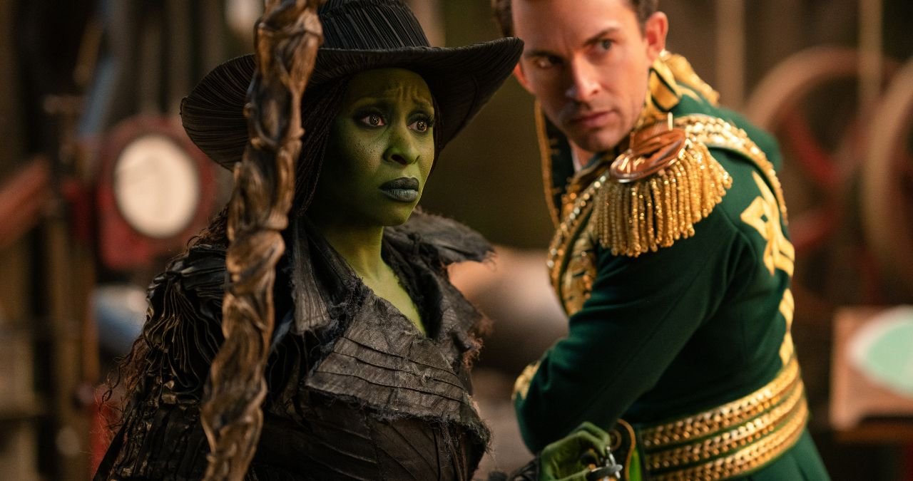 Elphaba and Glinda share a poignant moment.