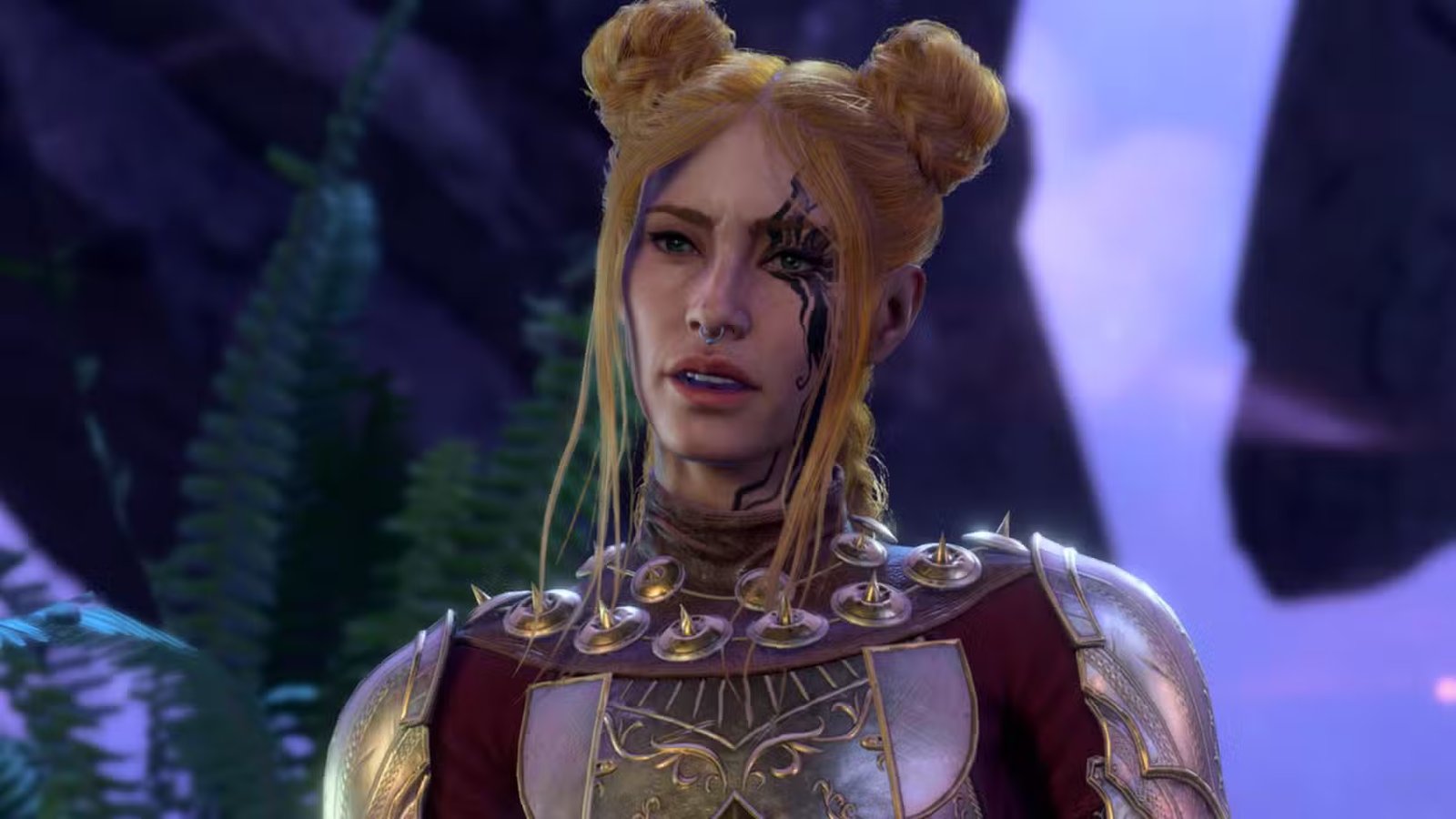 A party of adventurers in Baldur's Gate 3 exploring a dark and mysterious cave.