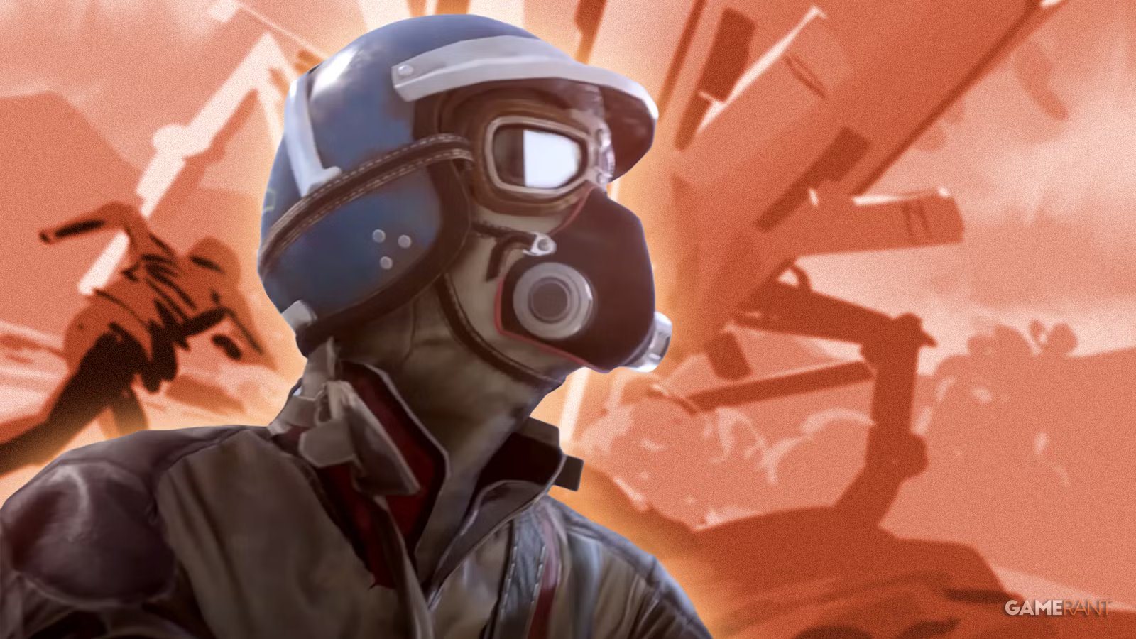 Key art for ARC Raiders featuring the main characters facing a colossal mechanical threat.