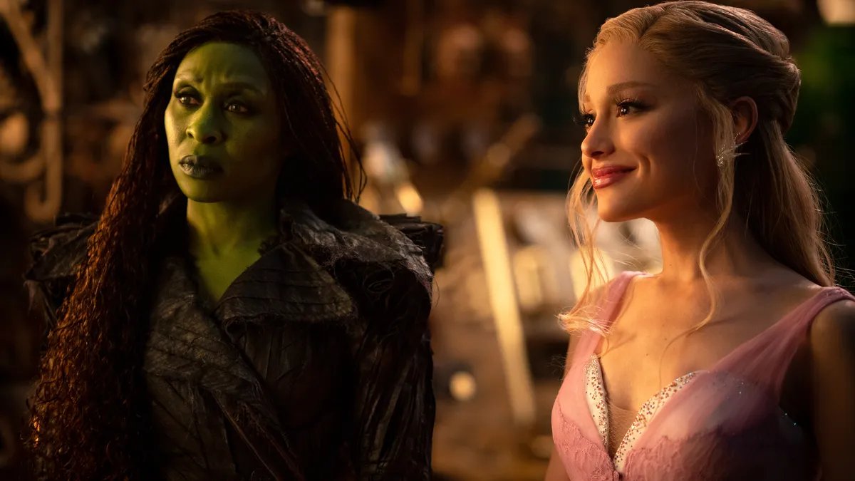 Cynthia Erivo as Elphaba and Ariana Grande as Glinda in 'Wicked: For Good'
