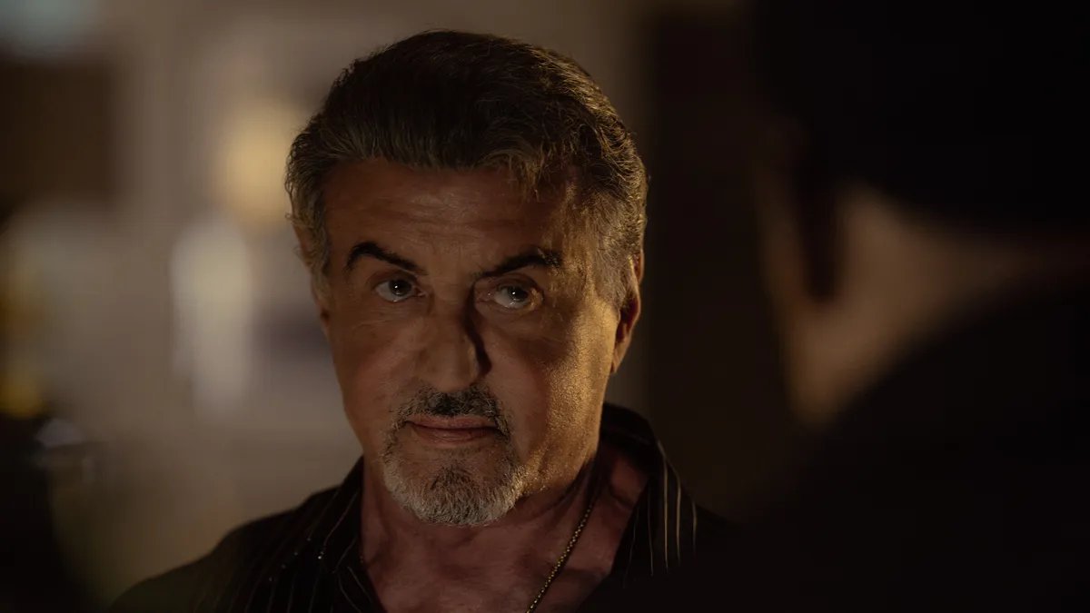 Sylvester Stallone as Dwight 'The General' Manfredi in Tulsa King.