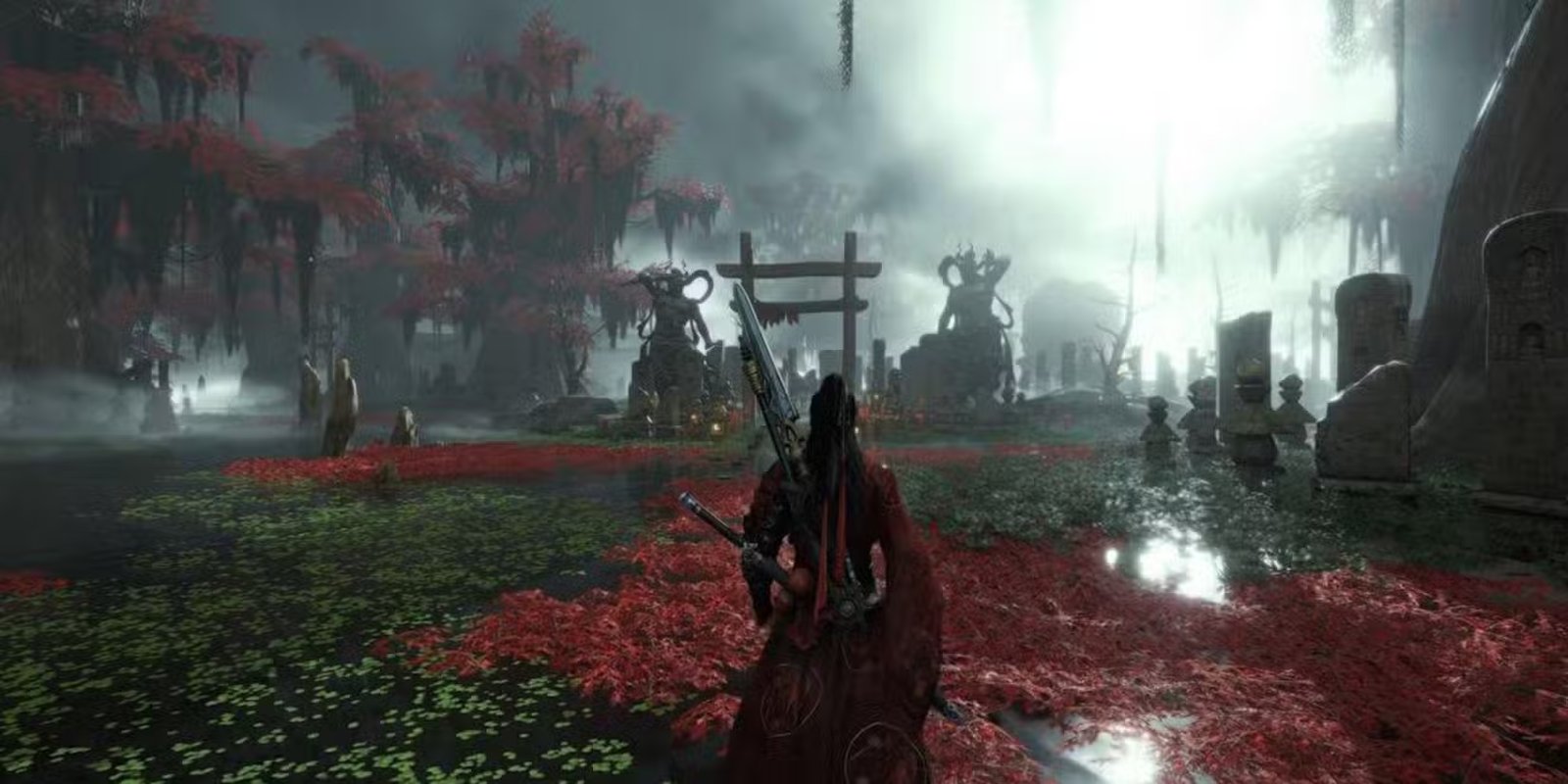 A conceptual art piece from Where Winds Meet, hinting at new environmental or architectural elements for upcoming game improvements.