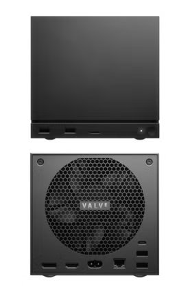 A group of people enthusiastically discussing Steam Machines and the future of PC gaming at a technology expo.