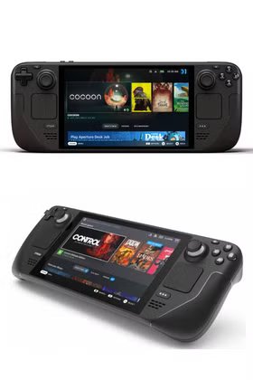 A person holding both a Steam Deck and a Nintendo Switch, symbolizing the choice consumers face.
