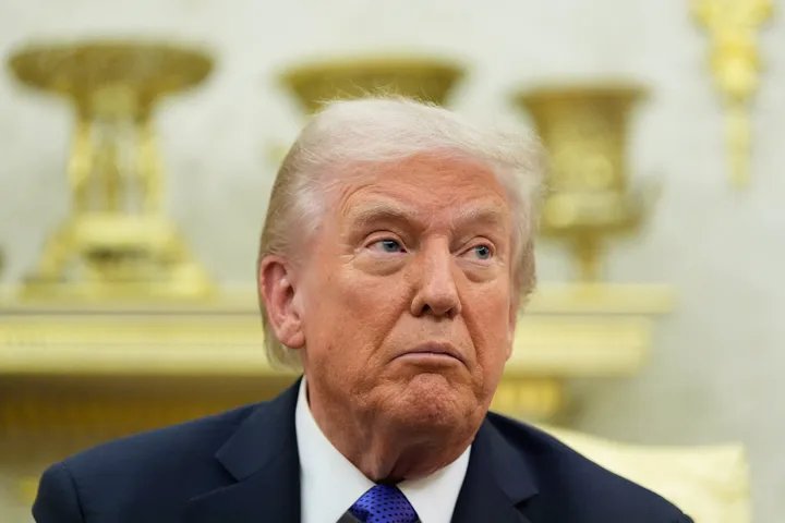 A split image showing Lady Justice on one side and a chaotic political rally on the other.