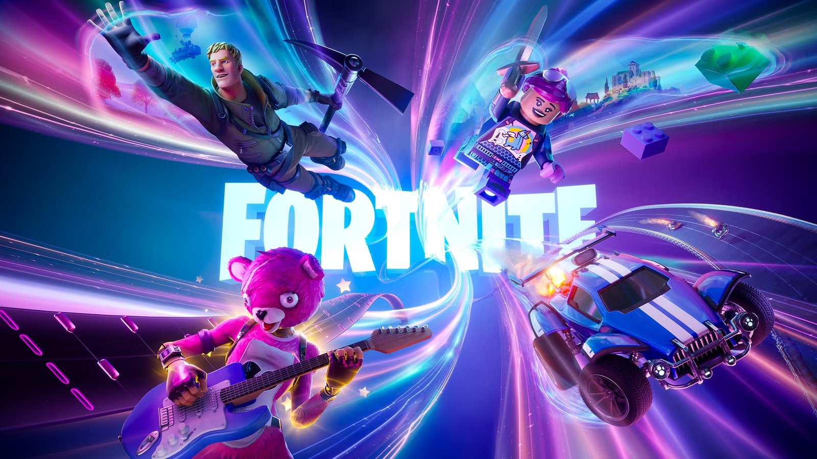 A screenshot of the Fortnite loading screen, indicating server issues.