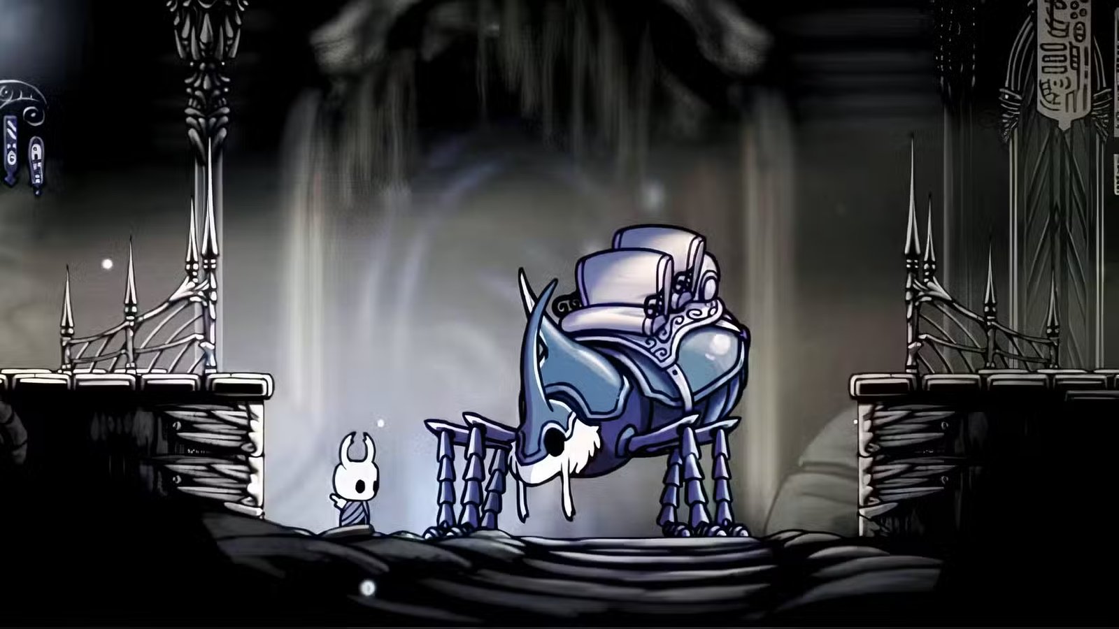 A challenging boss fight from Silksong, showcasing the game's demanding combat.