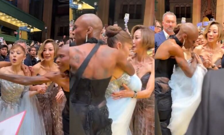 Ariana Grande's fan grabs her at 'Wicked: For Good' premiere; Cynthia Erivo comes to her rescue before the bodyguards — Watch