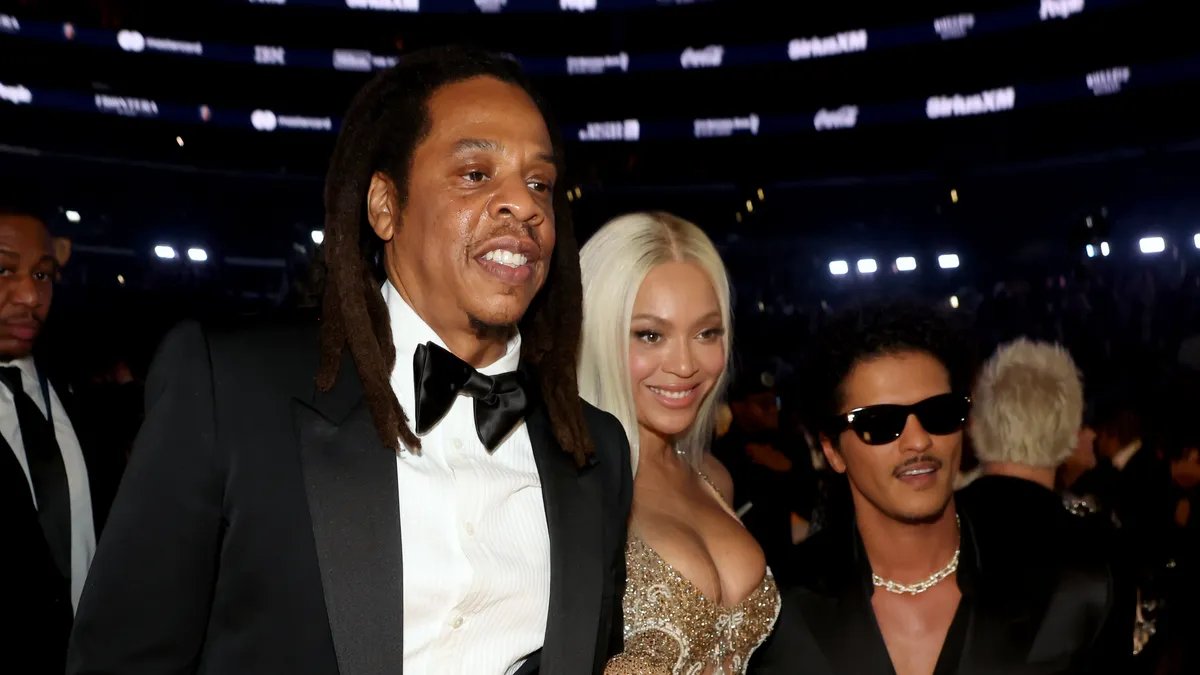 Beyonce, Jay-Z, and Tina Knowles-Lawson arriving at Kris Jenner's 70th birthday party.