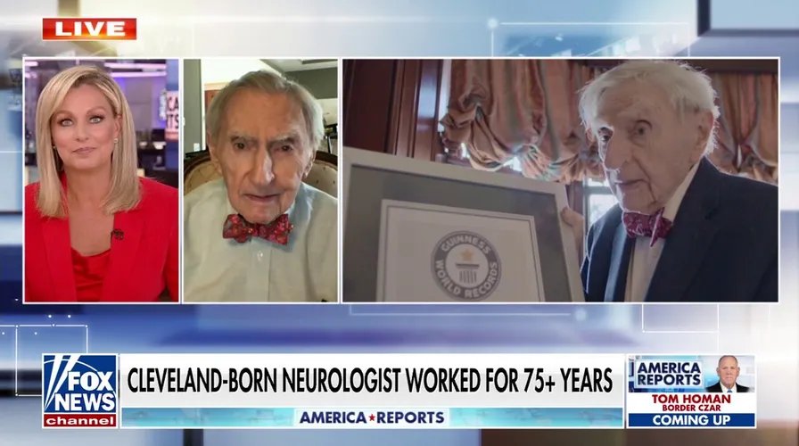 Close-up of Dick Van Dyke's smiling face.