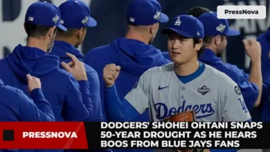Dodgers' Shohei Ohtani snaps 50-year drought with Game 7 hit against Blue Jays in Toronto.