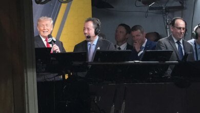 Donald Trump's historic appearance in the NFL hinted at his unfulfilled dream as sports broadcaster and created tension on the field