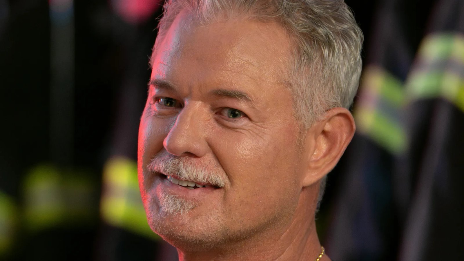 Close-up of Eric Dane as Dr. Riley, showcasing the emotional depth of his performance.