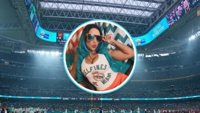 Famous Dolphins fan celebrates victory in Madrid with a special jersey that catches everyone's attention