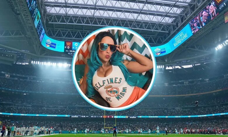 Famous Dolphins fan celebrates victory in Madrid with a special jersey that catches everyone's attention