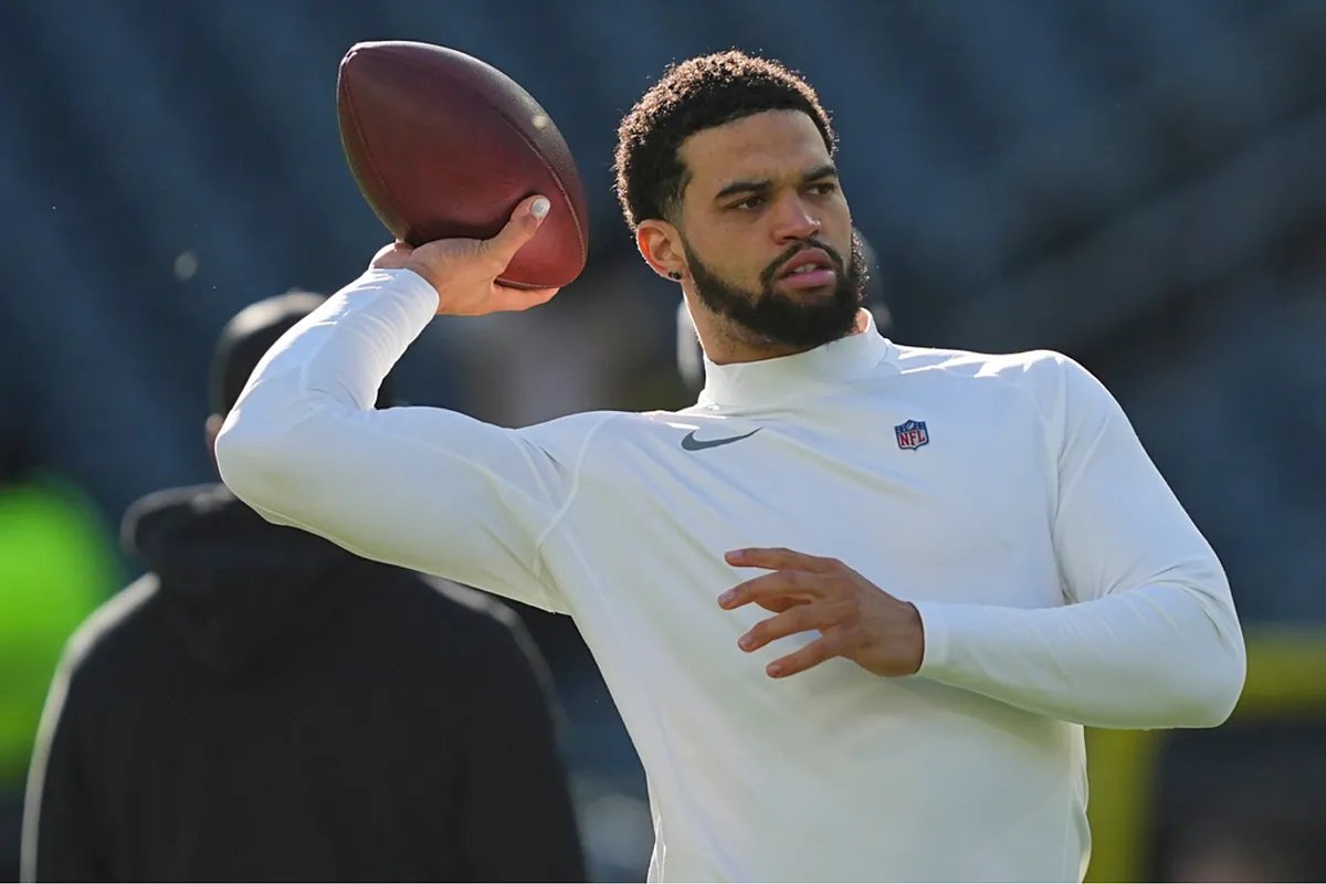 Julian Edelman looking pensive while discussing Caleb Williams.