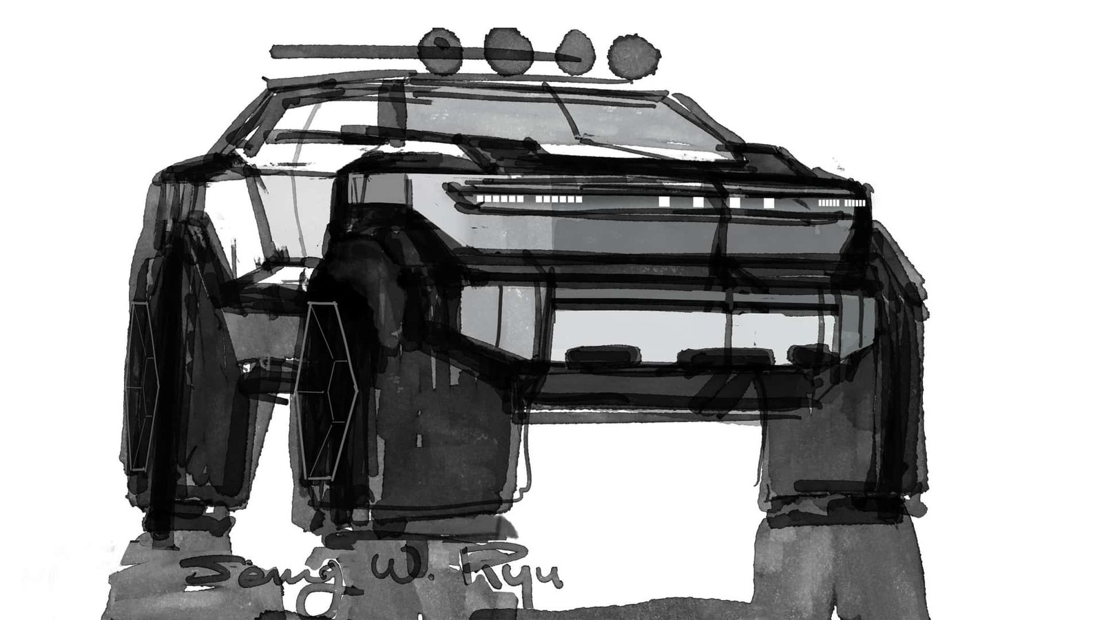 Hyundai Off-Roader front view on rocky terrain