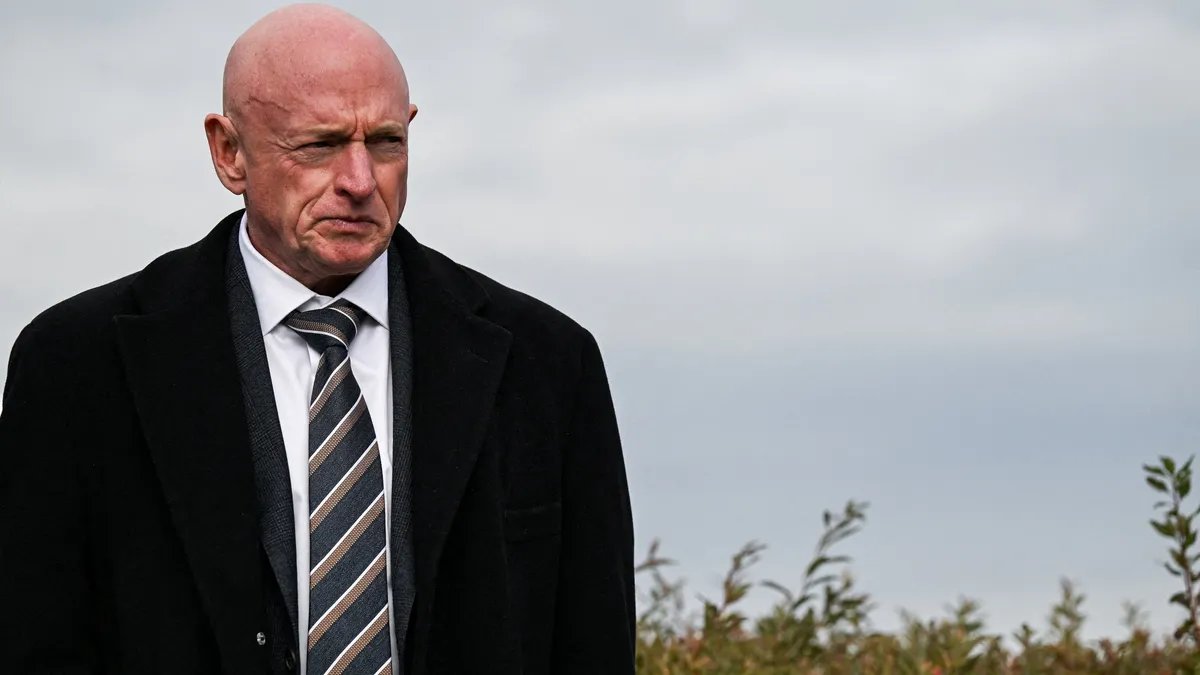 Senator Mark Kelly addressing supporters in Phoenix, Arizona