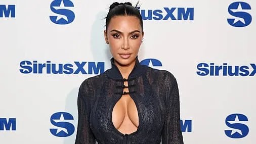 Close-up of Kim Kardashian at a legal event.
