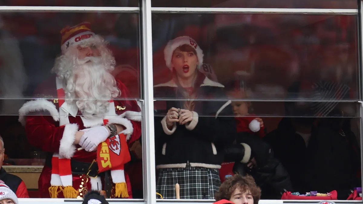Taylor Swift holiday merch on display