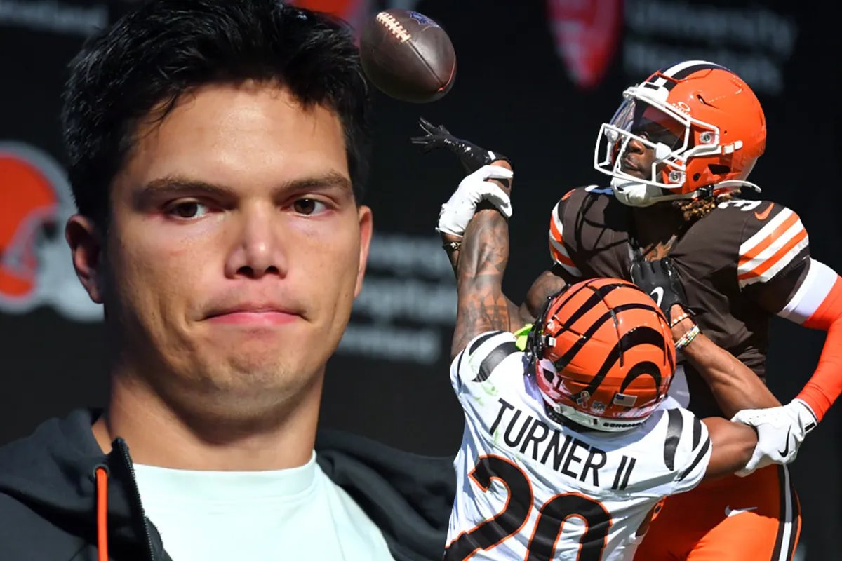 Jerry Jeudy on the field, focused and ready to make a play for the Cleveland Browns.