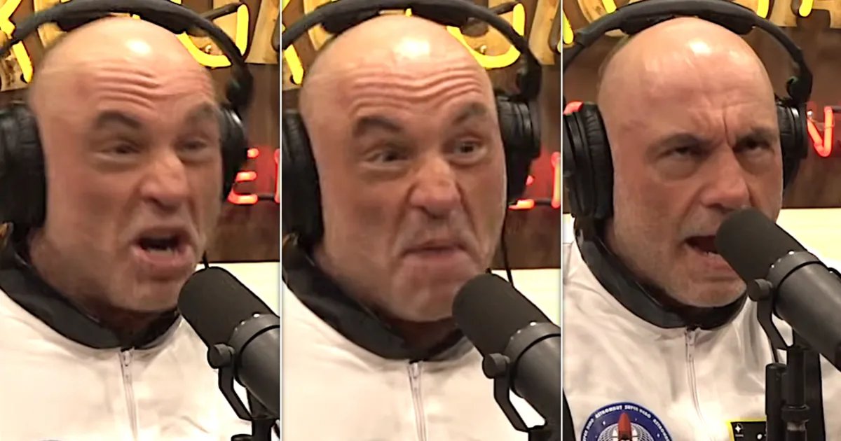 Joe Rogan in deep thought during a podcast recording, emphasizing the gravity of his discussion on future predictions.