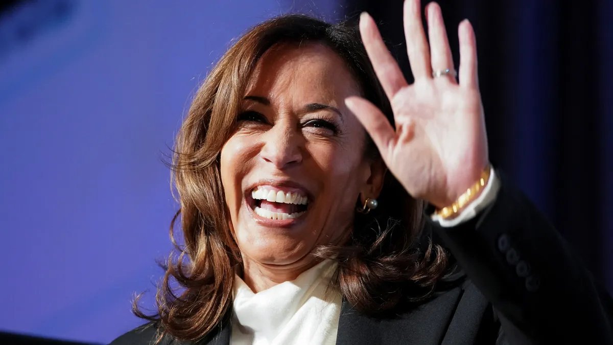 Kamala Harris speaking at a rally for a Tennessee Democrat.