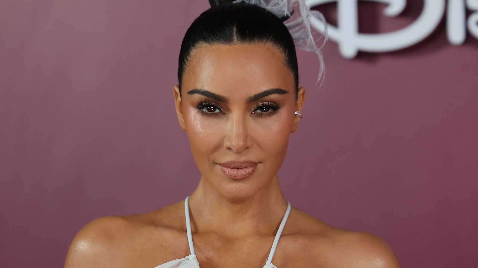 Kim Kardashian looking concerned.