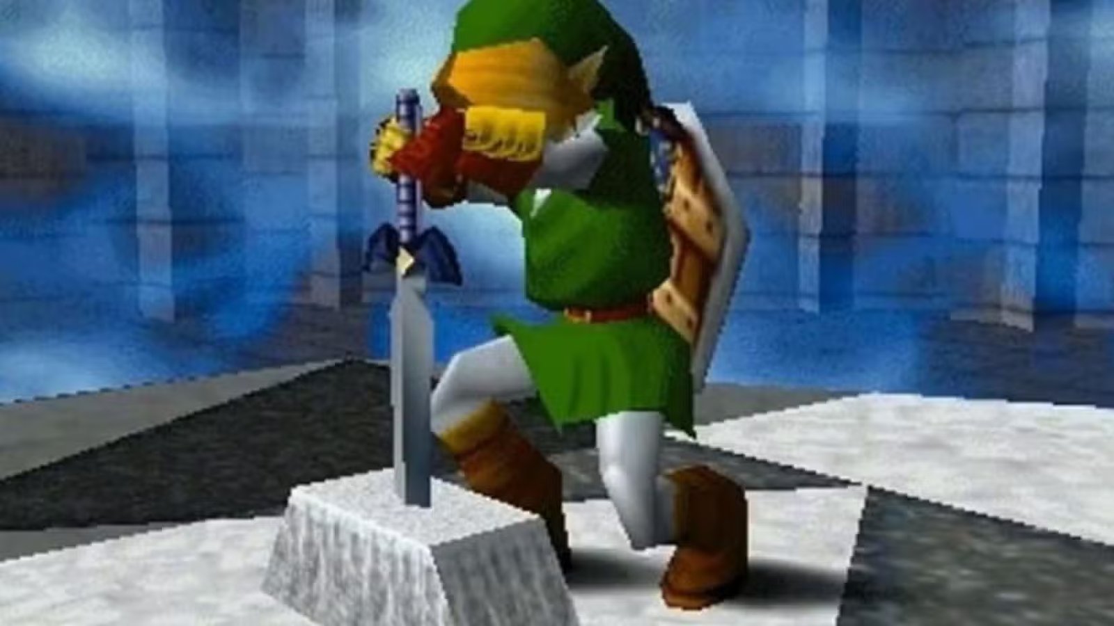 A close-up of the Link minifigure included in the new LEGO Zelda set, showing his detailed tunic and accessories.