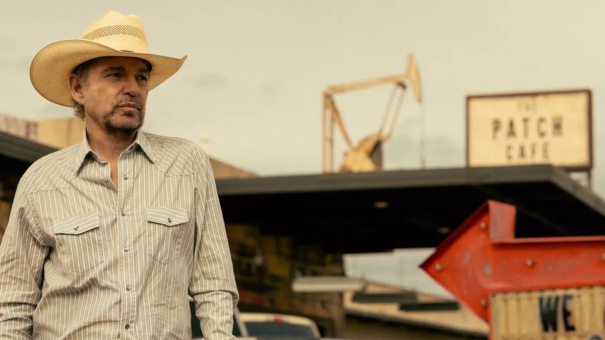 Billy Bob Thornton discussing his role in Taylor Sheridan's Landman series.