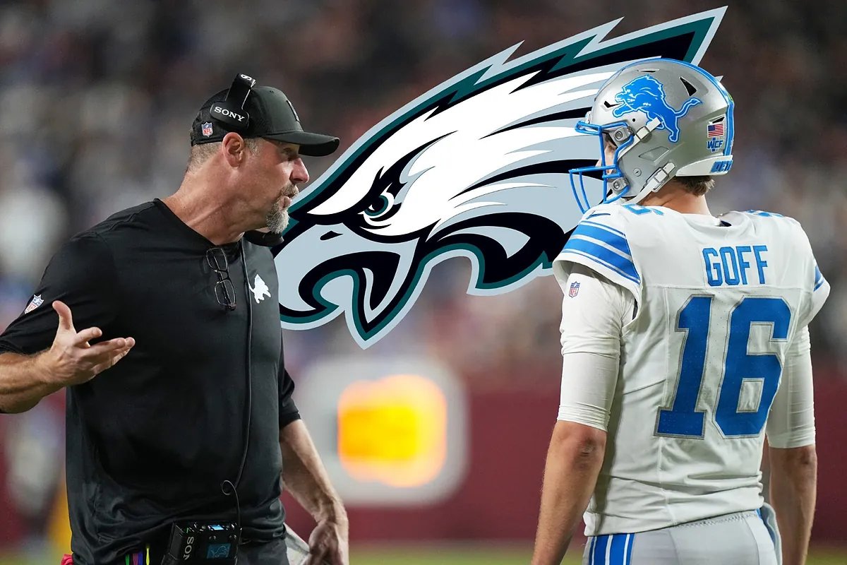 Jared Goff looking focused during a Detroit Lions practice.
