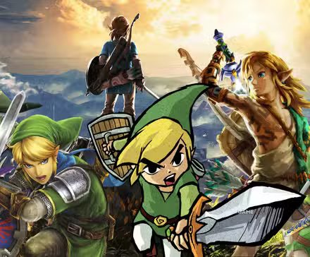 Close-up of Link's design, featuring his iconic tunic and Master Sword