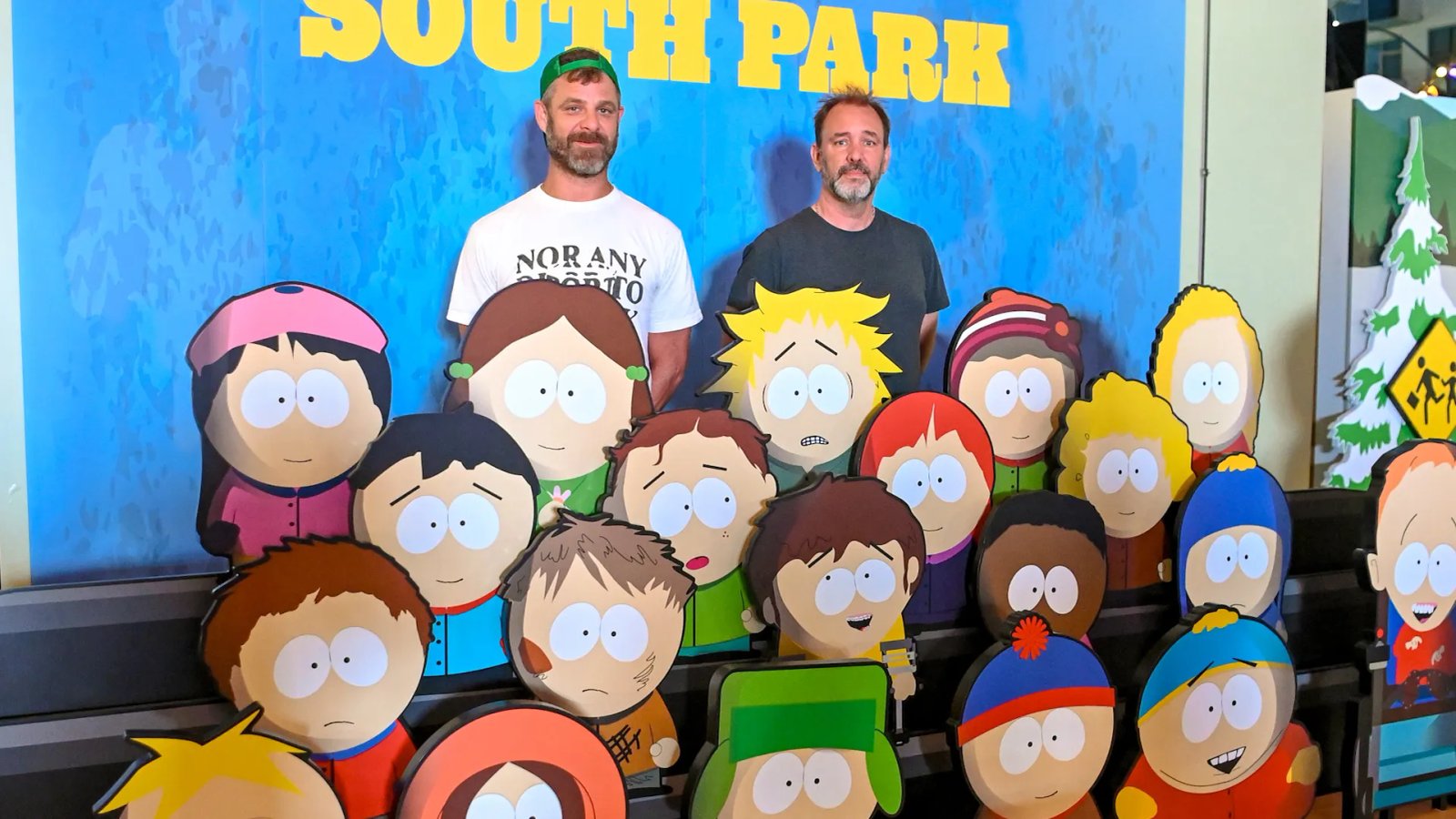 Close-up of the South Park logo.