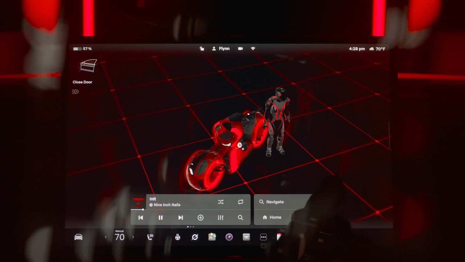 Tesla screen displaying an advertisement.