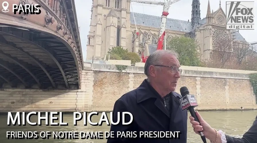 A group of diverse pilgrims walking together through a historic archway, sunlight streaming through.